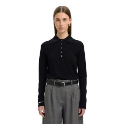 дамски,блузи,с,яка,selected,thea,long,sleeve,polo,black