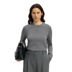 блуза,дамски,пуловери,дамски,плетени,дрехи,selected,thea,sweater,medium,grey,melange,(grey)