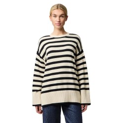 блуза,дамски,пуловери,дамски,плетени,дрехи,pieces,ava,sweater,birch,black,(beige)