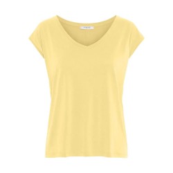 тениска,дамски,тениски,pieces,kamala,short,sleeve,v,neck,t,shirt,pale,banana,(yellow)