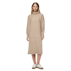 рокля,дамски,поли,и,рокли,pieces,malou,long,sleeve,long,dress,taupe,gray,melange,(beige)