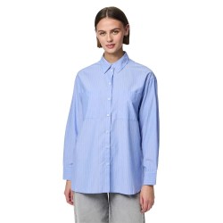 риза,с,дълъг,ръкав,дамски,блузи,дамски,ризи,pieces,melia,loose,fit,long,sleeve,shirt,grapemist,thin,bright,white,(blue)
