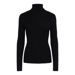 блуза,дамски,пуловери,дамски,плетени,дрехи,pieces,mira,high,neck,sweater,black