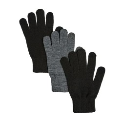 ръкавици,ръкавици,шапки,и,шалове,pieces,new,buddy,gloves,3,pairs,black,black,black,dark,grey,melange,(black,grey)