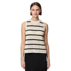 потник,дамски,пуловери,дамски,плетени,дрехи,pieces,nuka,knitted,vest,birch,black,(beige)
