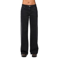 дънки,дамски,панталони,pieces,selma,wide,leg,low,waist,jeans,black,denim,(black)