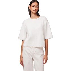 блуза,дамски,пуловери,дамски,плетени,дрехи,pieces,silly,short,sleeve,sweater,cloud,dancer,(white)