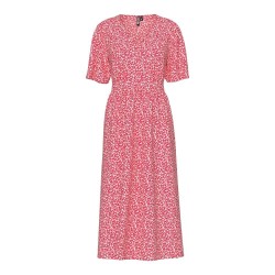 рокля,дамски,поли,и,рокли,pieces,tala,midi,short,sleeve,dress,pink,lemonade,multi,flower,(pink)