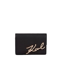 портфейли,и,портмонета,karl,lagerfeld,signature,small,wallet,black,gold,(black)
