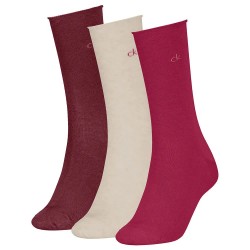 чорапи,дамски,чорапи,calvin,klein,701234368,socks,3,pairs,berry,red,(beige,red)