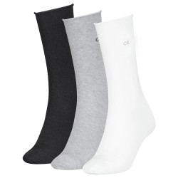 чорапи,дамски,чорапи,calvin,klein,701234368,socks,3,pairs,white,light,grey,melange,black,(multicolor)