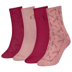чорапи,дамски,чорапи,calvin,klein,holiday,socks,4,pairs,berry,red,combo,(red,pink)