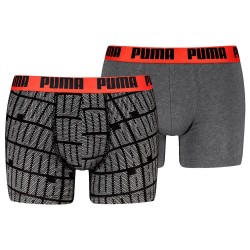 боксерки,мъжко,бельо,puma,logo,print,boxers,2,units,black,fierce,red,(grey)