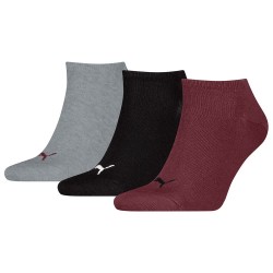 чорапи,мъжки,чорапи,puma,sneaker,plain,socks,3,pairs,burgundy,black,grey,(multicolor)