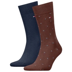 чорапи,мъжки,чорапи,tommy,hilfiger,701230780,socks,2,pairs,chocolate,brown,(brown,blue)