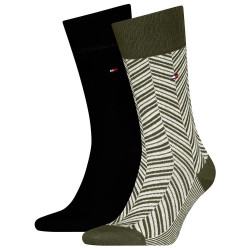 чорапи,мъжки,чорапи,tommy,hilfiger,701236309,socks,2,pairs,army,green,(green,black)