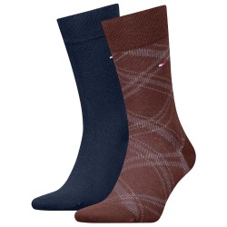 чорапи,мъжки,чорапи,tommy,hilfiger,701236310,socks,2,pairs,chocolate,brown,(brown,blue)