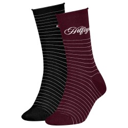 чорапи,дамски,чорапи,tommy,hilfiger,701236455,socks,2,pairs,burgundy,(red,black)