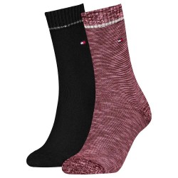 чорапи,дамски,чорапи,tommy,hilfiger,701236460,socks,2,pairs,burgundy,(red,black)