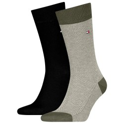 чорапи,мъжки,чорапи,tommy,hilfiger,birdseye,socks,2,pairs,army,green,(green,black)