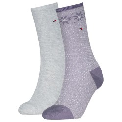 чорапи,дамски,чорапи,tommy,hilfiger,fair,isle,socks,2,pairs,lilac,(grey,purple)