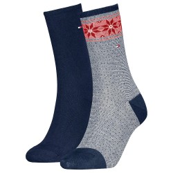 чорапи,дамски,чорапи,tommy,hilfiger,fair,isle,socks,2,pairs,navy,(blue,grey)