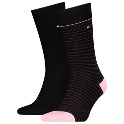 чорапи,мъжки,чорапи,tommy,hilfiger,small,stripe,classic,socks,2,pairs,burgundy,(black)