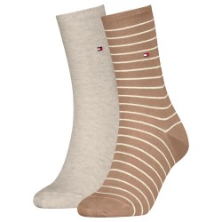 чорапи,дамски,чорапи,tommy,hilfiger,small,stripe,classic,socks,2,pairs,sand,(beige)