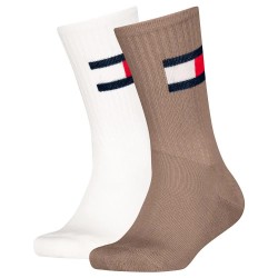 чорапи,детски,чорапи,tommy,hilfiger,701229940,crew,socks,2,pairs,camel,(brown,white)