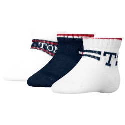 чорапи,детски,чорапи,tommy,hilfiger,701236341,short,socks,3,pairs,tommy,original,(white,blue)