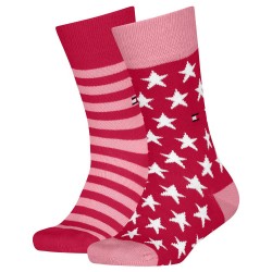 чорапи,детски,чорапи,tommy,hilfiger,stars&classic,stripes,socks,2,pairs,pink
