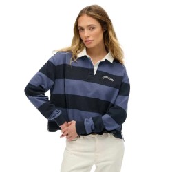 блуза,с,яка,дамски,блузи,с,яка,superdry,athletic,essential,stripe,rugby,long,sleeve,polo,blue,(mariner,navy,stripe)