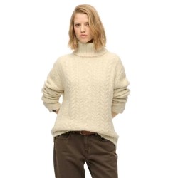 блуза,дамски,пуловери,дамски,плетени,дрехи,superdry,cable,high,neck,sweater,cream