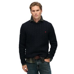блуза,мъжки,пуловери,superdry,cotton,cable,knit,crew,sweater,eclipse,navy
