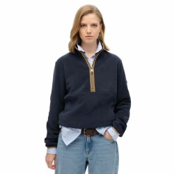 поларена,блуза,дамски,блузи,superdry,estate,fleece,half,zip,sweatshirt,eclipse,navy,(blue)
