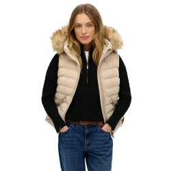 Потник Superdry Fuji Faux Fur vest - Beige (Chateau Grey) потник,дамски,жилетки,superdry,fuji,faux,fur,vest,beige,(chateau,grey)