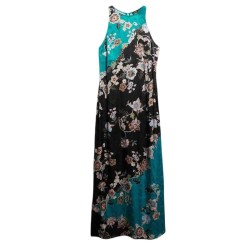 Рокля Superdry Racer Jacquard Maxi sleeveless long dress - Black (Eriko Teal Floral) рокля,дамски,поли,и,рокли,superdry,racer,jacquard,maxi,sleeveless,long,dress,black,(eriko,teal,floral)