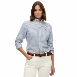 Риза с дълъг ръкав Superdry Slim Oxford Bd long sleeve shirt - Blue (Azure Blue Stripe Oxford) риза,с,дълъг,ръкав,дамски,ризи,superdry,slim,oxford,bd,long,sleeve,shirt,blue,(azure,blue,stripe,oxford)