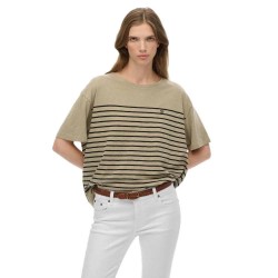 тениска,дамски,тениски,superdry,studios,dropped,shoulder,short,sleeve,t,shirt,black,beige,stripe,(beige)