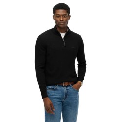 блуза,мъжки,пуловери,superdry,wool,blend,half,zip,sweater,black