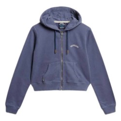 блуза,дамски,блузи,superdry,essential,logo,cropped,full,zip,sweatshirt,mariner,navy,(blue)