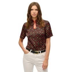 тениска,дамски,тениски,superdry,mandarin,jacquard,short,sleeve,t,shirt,floral,block,black,(black)
