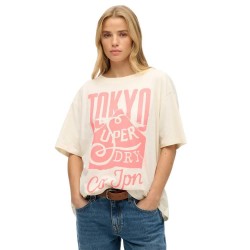 тениска,дамски,тениски,superdry,neon,rainbow,oversized,short,sleeve,t,shirt,cream,(beige)