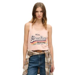 тениска,дамски,тениски,superdry,vintage,logo,sleeveless,t,shirt,shell,pink,marl,(pink)