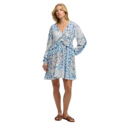 рокля,дамски,поли,и,рокли,superdry,woven,tiered,short,dress,blue,(blue,beach,geo)