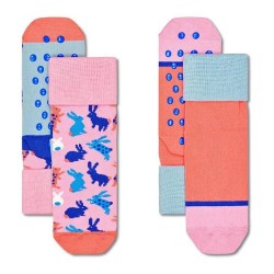 детски,чорапи,детски,чорапи,happy,socks,bunny,kids,anti,slip,socks,2,pairs,multicolor,(pink)