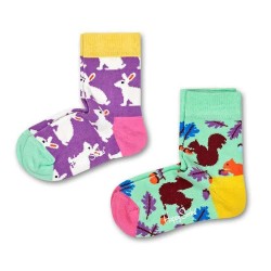 чорапи,детски,чорапи,happy,socks,bunny,socks,2,pairs,multicolor,(green,purple)
