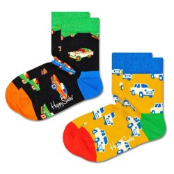 чорапи,детски,чорапи,happy,socks,car,socks,2,pairs,multicolor,(yellow,black)
