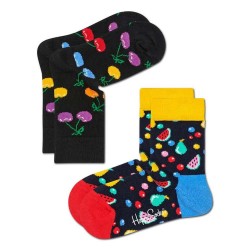 чорапи,детски,чорапи,happy,socks,cherry,socks,2,pairs,multicolor,(black)