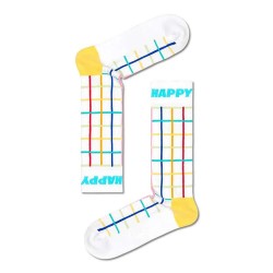 чорапи,мъжки,чорапи,happy,socks,color,grid,crew,white,long,socks,multicolor,(white)